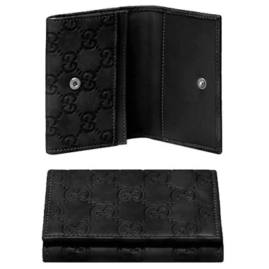 Noir Gucci Etuis Pour Cartes Cuir Marron Foncé Trim